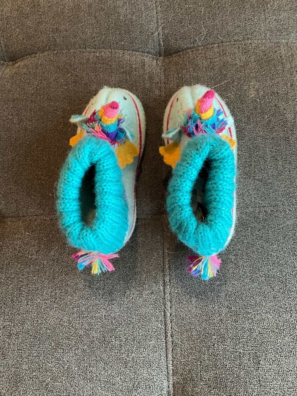 EUC Garnet Hill Wool Unicorn Slippers Size 09